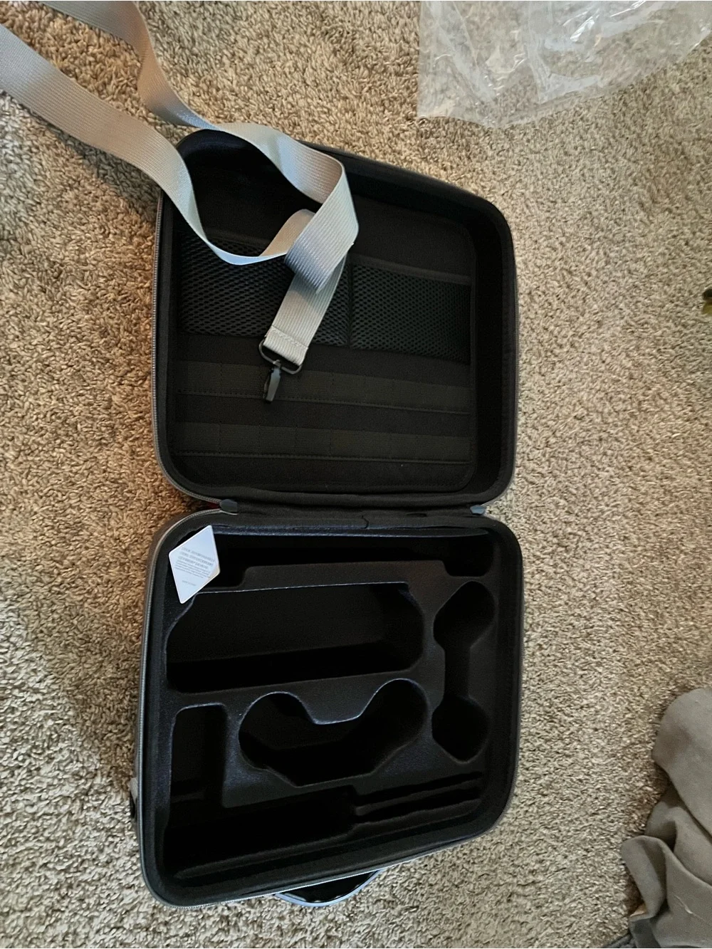 Hard Shell Carrying Case in Black with Gray Strap